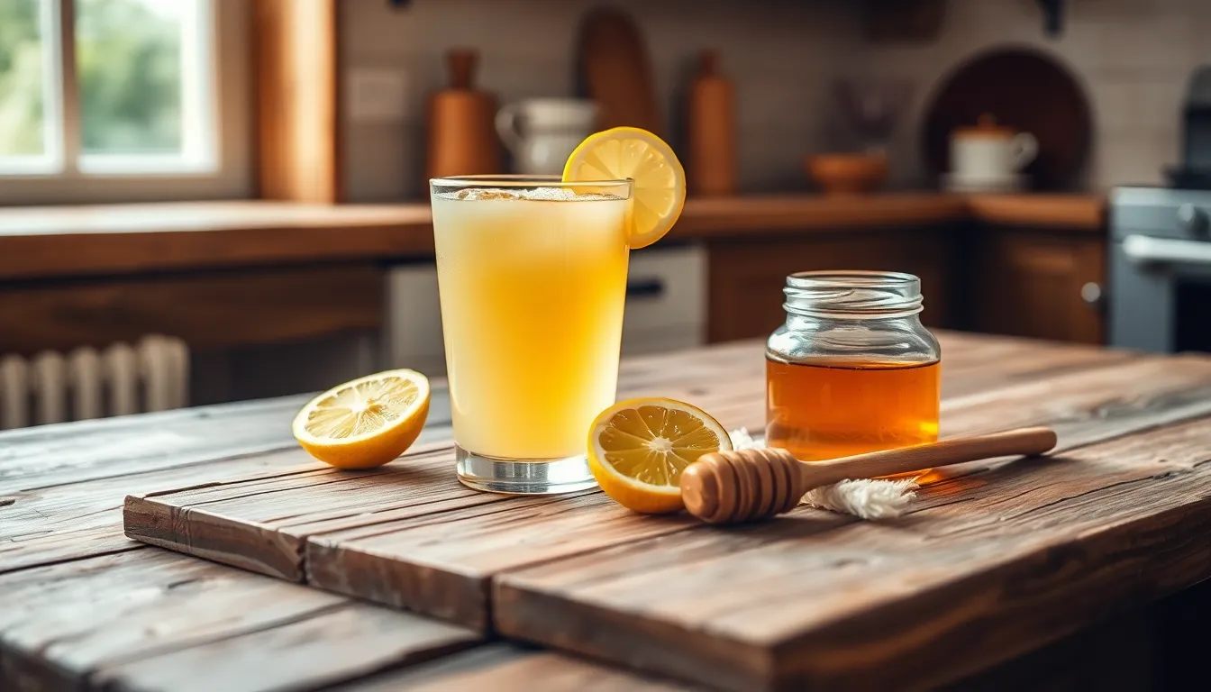 레몬즙 꿀 음료
