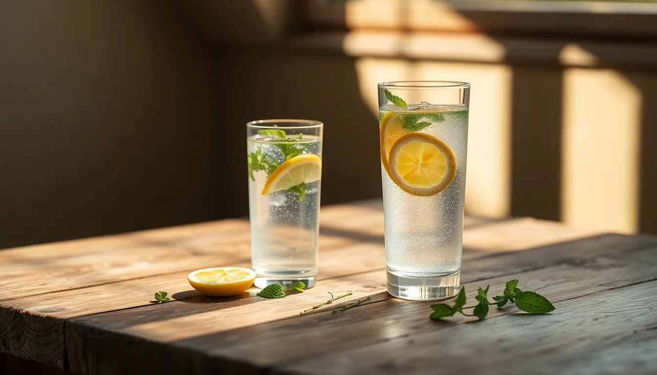 상큼한 레몬즙 허브 해장 음료