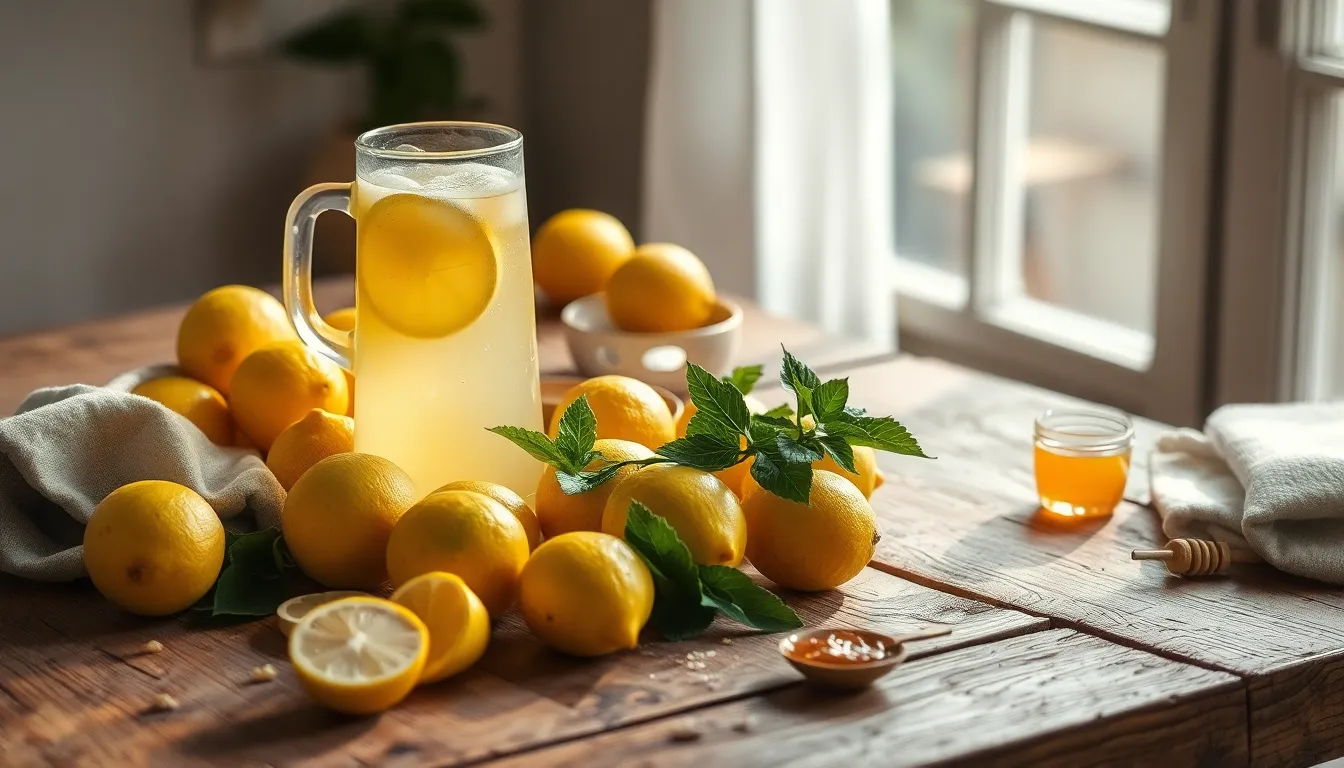 신선한 레몬과 레몬즙