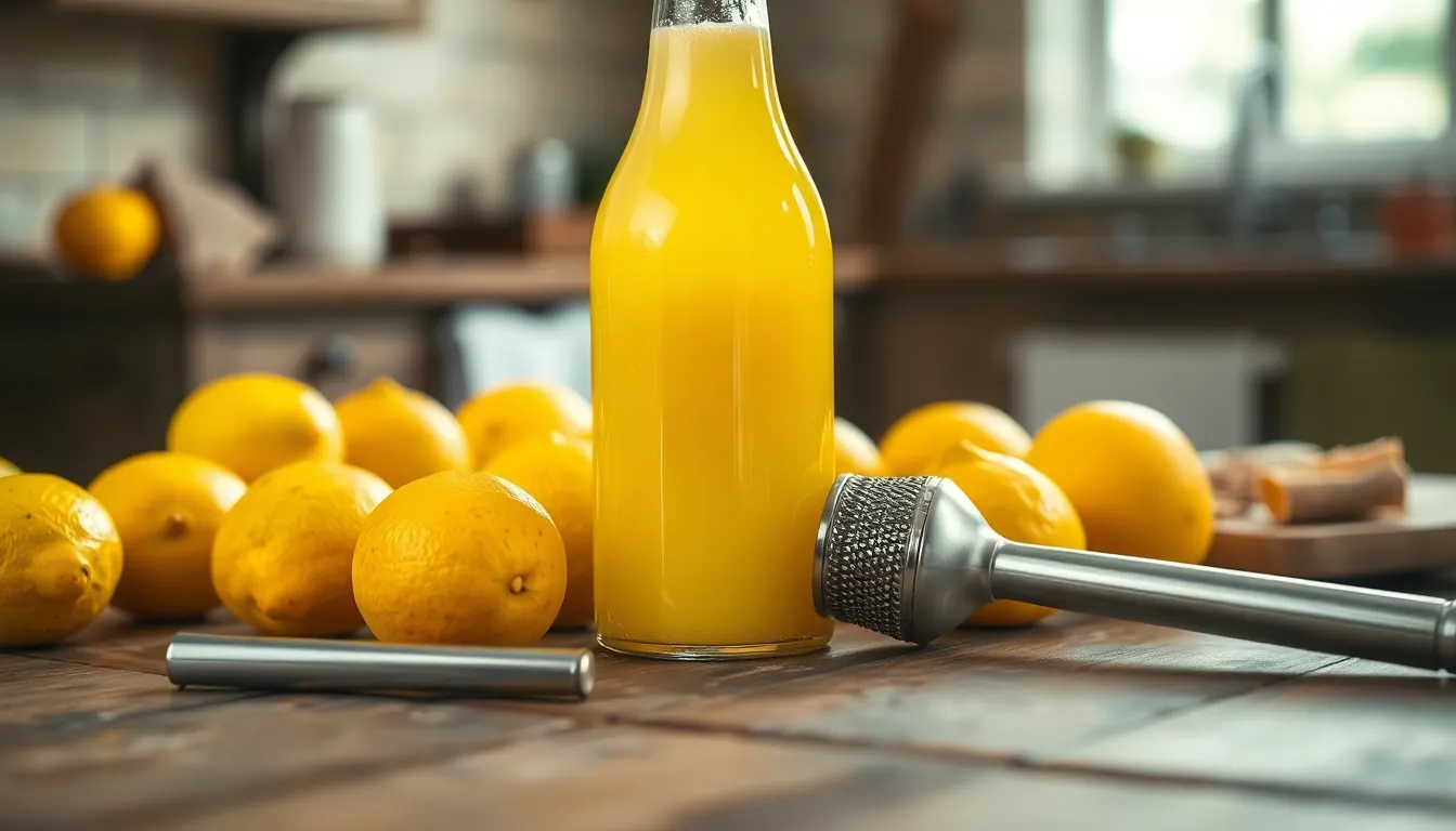 신선한 레몬과 레몬즙