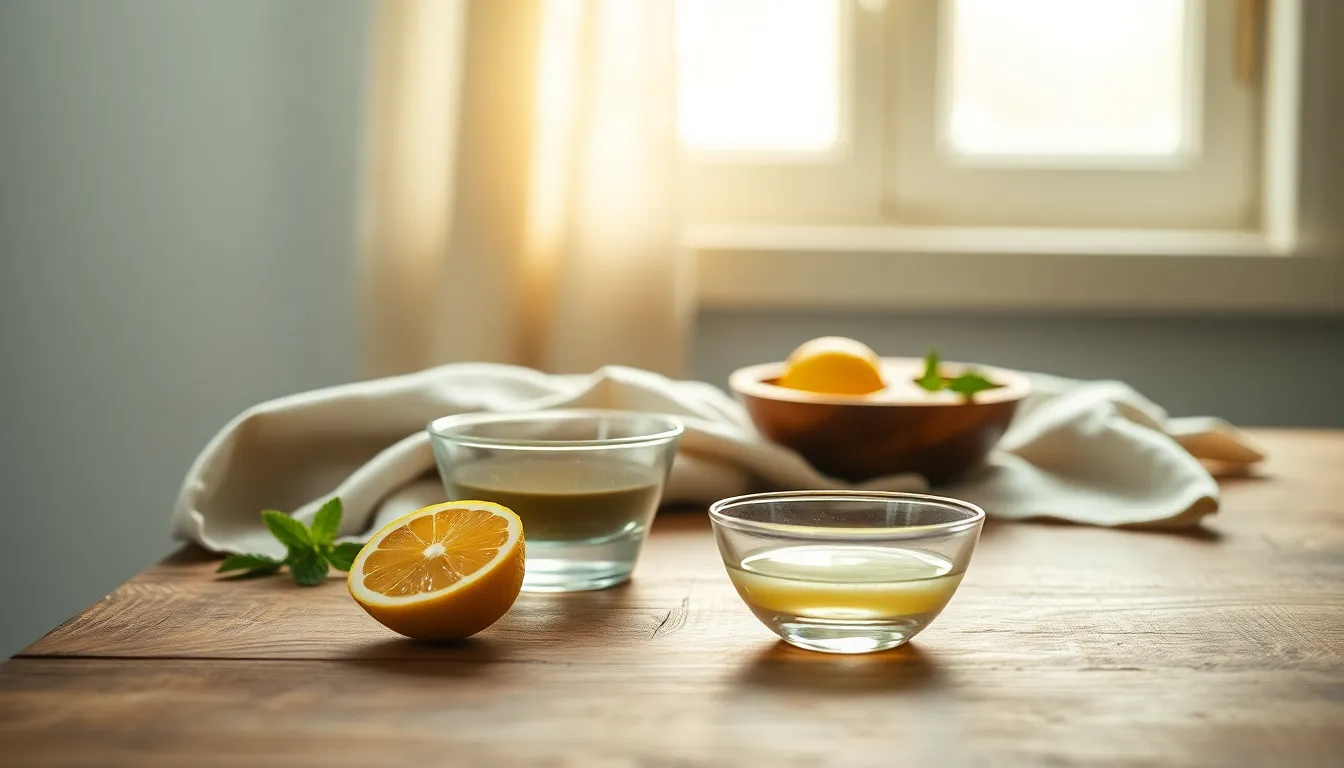 신선한 레몬과 허브